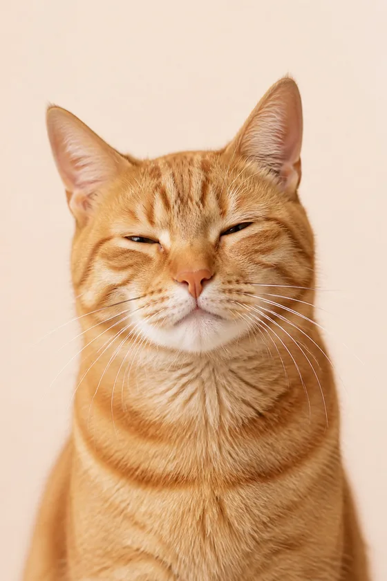 A ginger tabby cat mid slow-blink